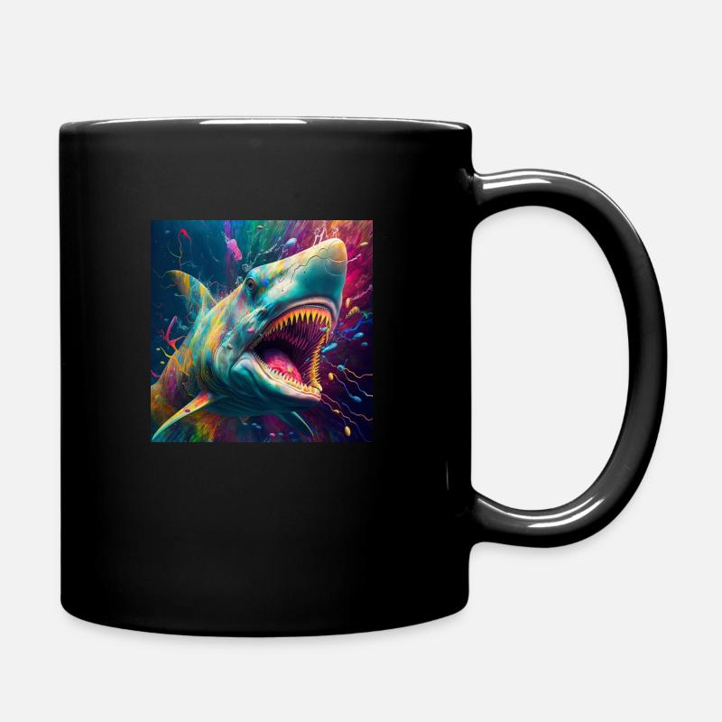 Requin coloré, design unique - Mug uni - noir
