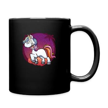 Verrücktes Einhorn 06 - Tasse einfarbig - Schwarz - Rechts