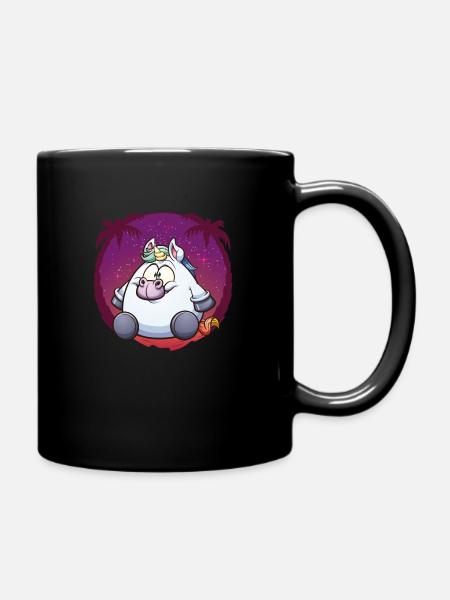 Licorne épaisse sous les palmiers - Mug uni - noir