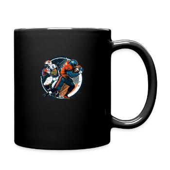 American Football - Spieler - Logo - Tasse einfarbig - Schwarz - Rechts