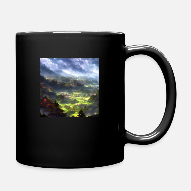 Asien-styled Landscape - Tasse einfarbig - Schwarz