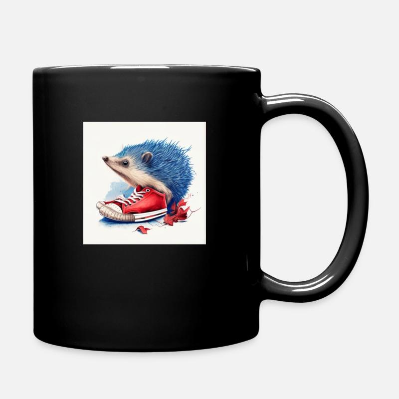 Hérisson bleu et chaussures rouge - Mug uni - noir