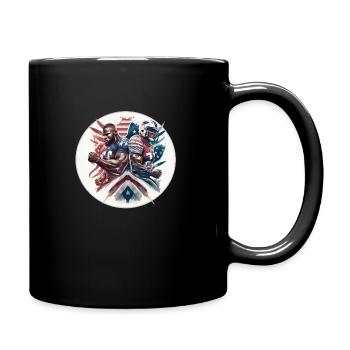 American Football - Spieler - Logo - Touchdown - Tasse einfarbig - Schwarz - Rechts