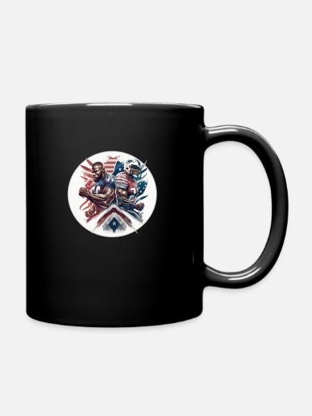 American Football - Spieler - Logo - Touchdown - Tasse einfarbig - Schwarz