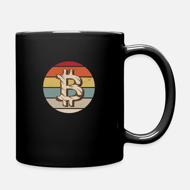Bitcoin Retro look - Tasse einfarbig - Schwarz