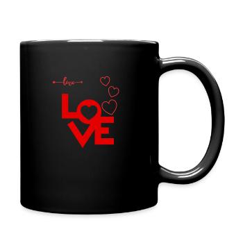 Liebe - Tasse einfarbig - Schwarz - Rechts