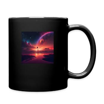 Phantasy Worlds, Design 3 - Tasse einfarbig - Schwarz - Rechts