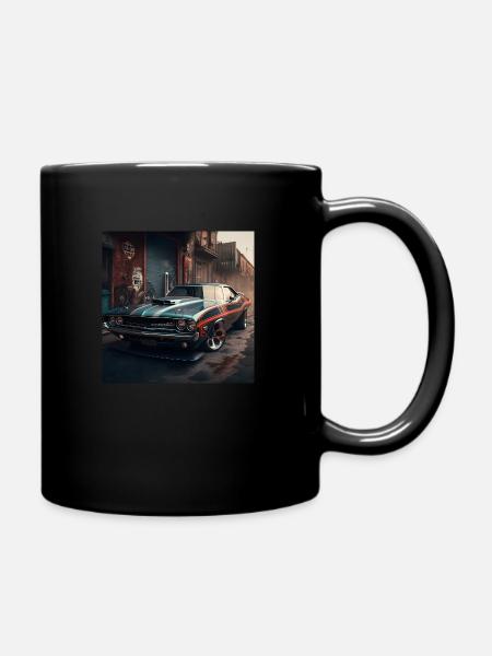 Muscle car, Design 1.2 (klassisch) - Tasse einfarbig - Schwarz