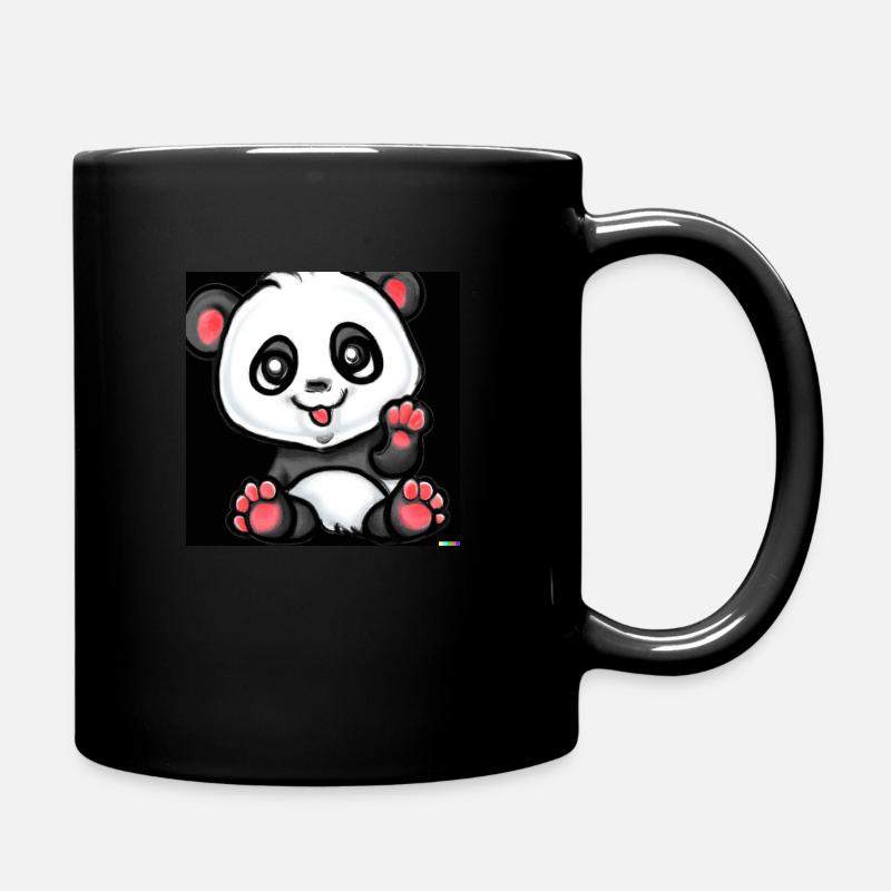 Panda - Tasse einfarbig - Schwarz