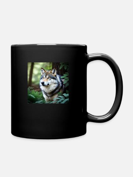 Wolf - Full Colour Mug - black