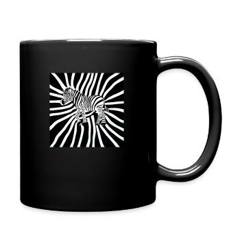 Zebra in Schwarz und Weiß - Tasse einfarbig - Schwarz - Rechts
