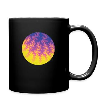 002 rund gelbpinkblau - Tasse einfarbig - Schwarz - Rechts