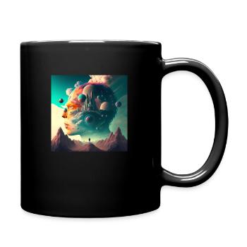 Kopf voll - Tasse einfarbig - Schwarz - Rechts