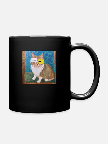 Blind Cat 21 - Full Colour Mug - black
