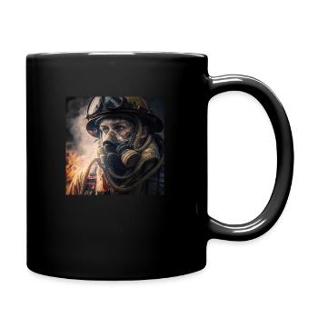 Firefighter in front of Fire and Smoke - Tasse einfarbig - Schwarz - Rechts