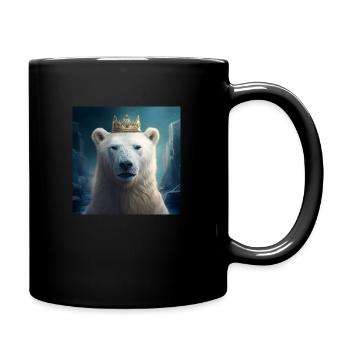 EISBÄR with KRONE, KING, modern art, design - Full Colour Mug - black - Right