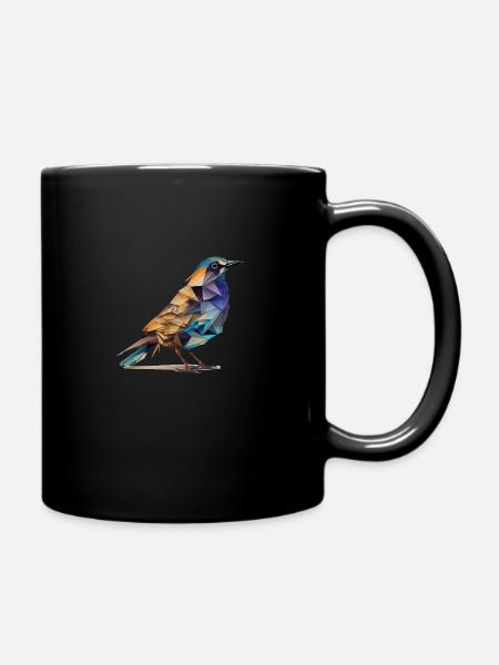 Abstrakter Vogel - Tasse einfarbig - Schwarz