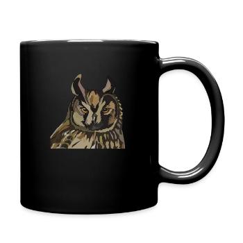 Owl Head - Full Colour Mug - black - Right