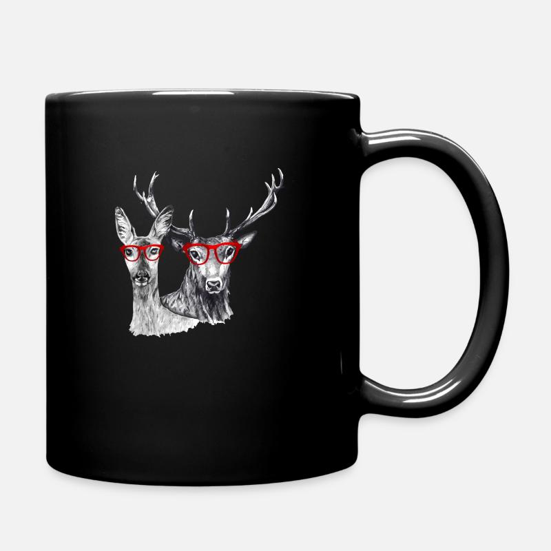 Cerfs et biche - Mug uni - noir