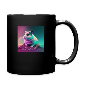 HAMSTER VAPORWAVE, art moderne, couleurs néon - Mug uni - noir - Droite