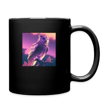 EULE VAPORWAVE, art moderne, couleurs néon - Mug uni - noir - Droite