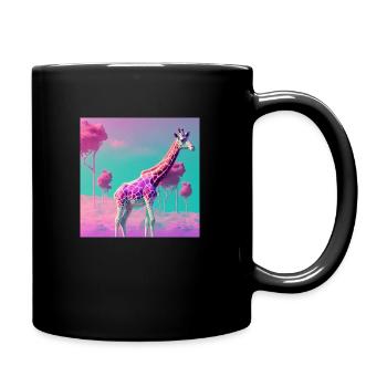 GIRAFFE VAPORWAVE, art moderne, couleurs néon - Mug uni - noir - Droite