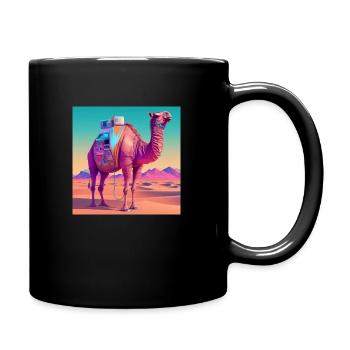 CAMEL VAPORWAVE, ART MODERNE, COULEURS NÉON - Mug uni - noir - Droite