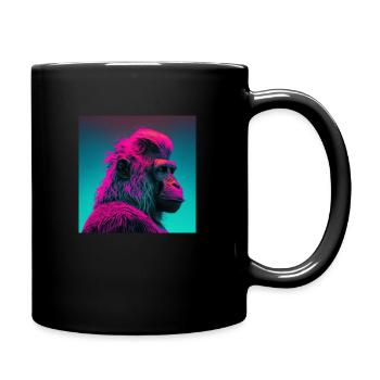 BABOON MONKEY VAPORWAVE, art moderne, couleurs néon - Mug uni - noir - Droite