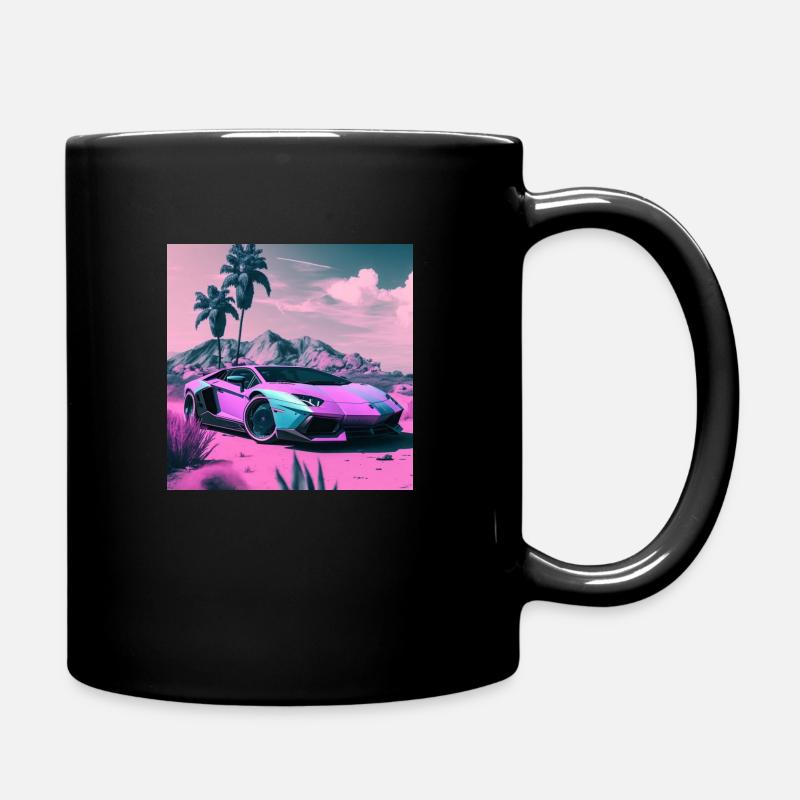 AVENTADOR VAPORWAVE, moderne Kunst mit Neon Farben - Tasse einfarbig - Schwarz