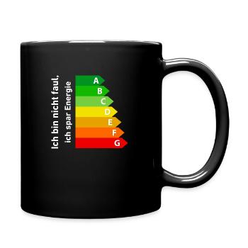 Energie sparen - Tasse einfarbig - Schwarz - Rechts