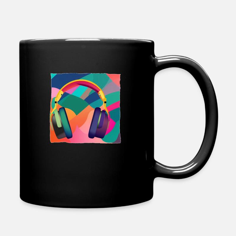 Kopfhörer - Tasse einfarbig - Schwarz