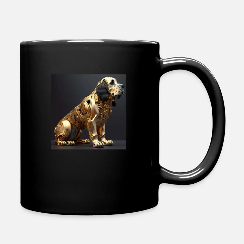 Mechanical eagle, gold, breathtaking art - Full Colour Mug - black