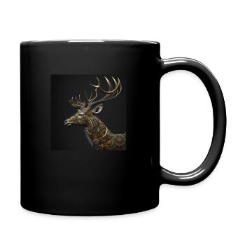 Mechanischer Adler, Gold, atemberaubende Kunst - Tasse einfarbig - Schwarz - Rechts