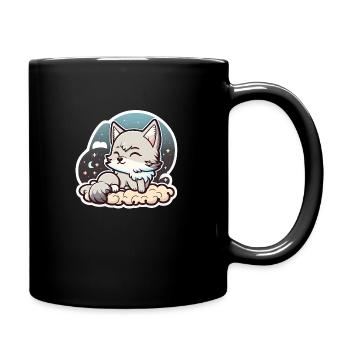 Süßer Wolf - Waldtiere - Tasse einfarbig - Schwarz - Rechts
