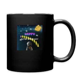 White Black Modern Outer Space Day - Tasse einfarbig - Schwarz - Rechts