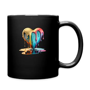 FOX0Herz1 - Tasse einfarbig - Schwarz - Rechts