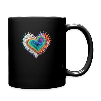 FOX0610 Herz3 - Tasse einfarbig - Schwarz - Rechts
