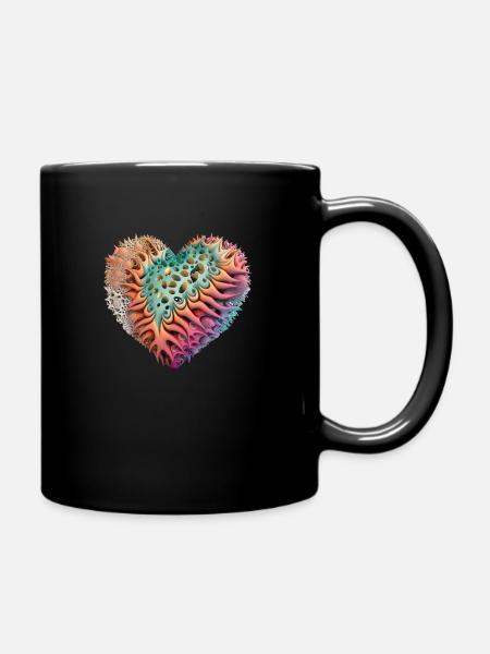 FOX0610 Herz4 - Tasse einfarbig - Schwarz