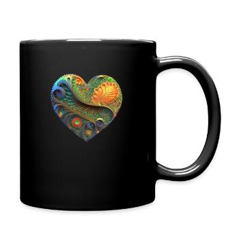 FOX0610 Herz6 - Tasse einfarbig - Schwarz - Rechts