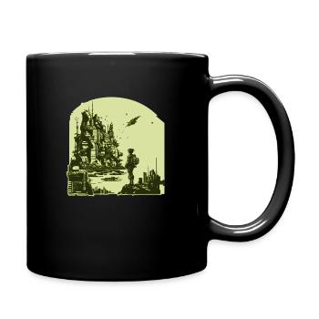 Bande dessinée de science-fiction dans un style rétro 8 bits - Mug uni - noir - Droite