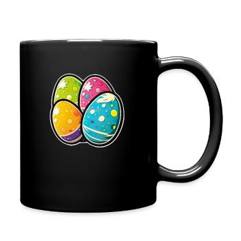 Happy Easter Eggs Easter Colorful Eggs Sticker Colors - Full Colour Mug - black - Right