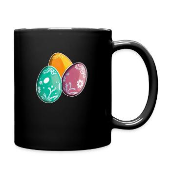 Happy Easter Eggs Easter Colorful Eggs Sticker Colors - Full Colour Mug - black - Right