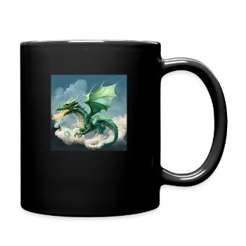 FOX0610 green dragon - Tasse einfarbig - Schwarz - Rechts