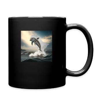 FOX0610 Delfin - Tasse einfarbig - Schwarz - Rechts