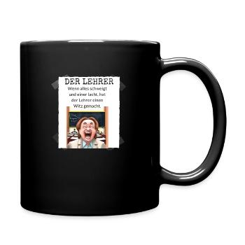 Leher witz - Tasse einfarbig - Schwarz - Rechts