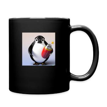 Pinguin-Bombe - Tasse einfarbig - Schwarz - Rechts