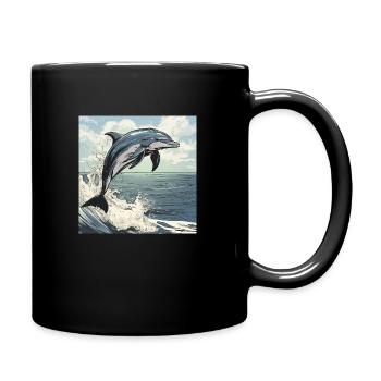 FOX0610 dolphin - Tasse einfarbig - Schwarz - Rechts
