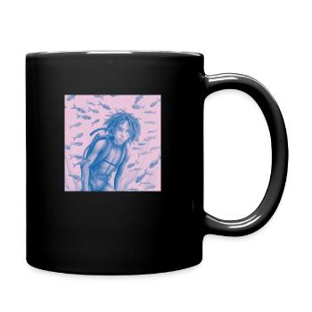 Rosa Taucherjunge - Tasse einfarbig - Schwarz - Rechts