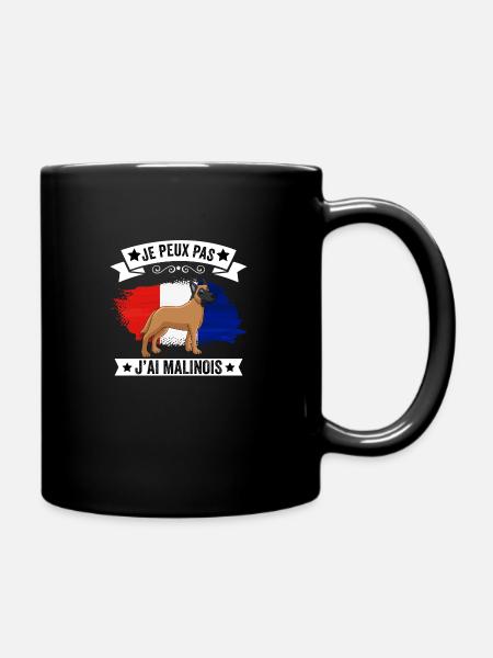 je peux pas j'ai malinois cadeau Malinois - Mug uni - noir