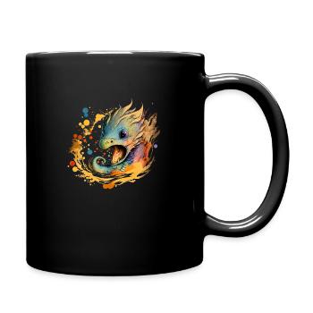 Dragon de feu arc-en-ciel - Mug uni - noir - Droite
